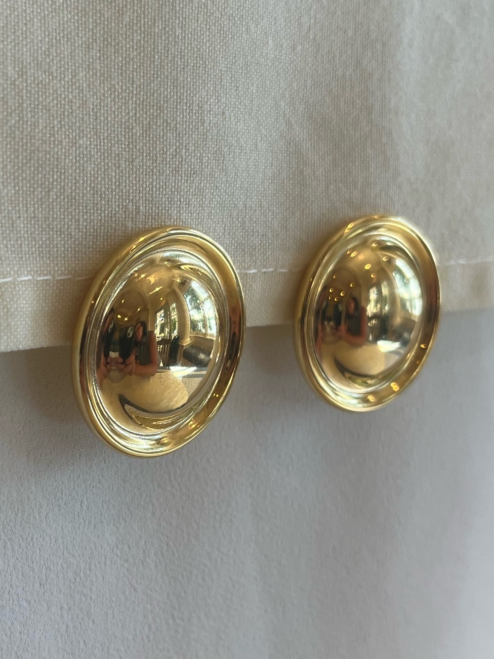 Gold Dome Statement Clip-On Earrings